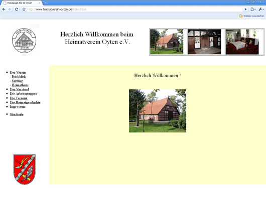 Die alte Webseite des Vereins